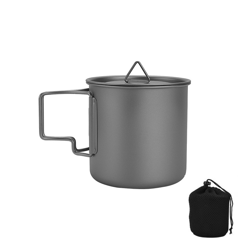 Travel Kitchen Accessories - Mug Camping Titanium dengan Gagang Lipat