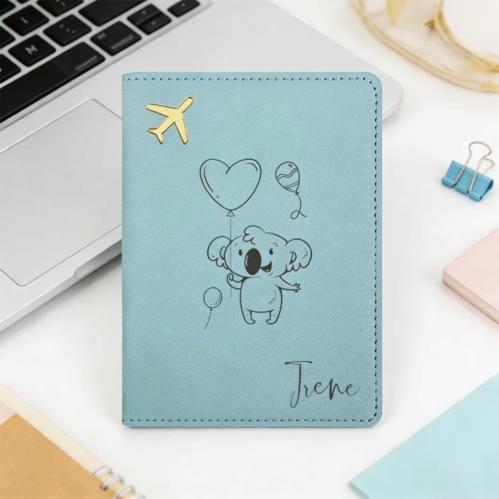 Travel Accessories Meaning - Sampul Paspor Kulit dengan Nama Pribadi,
