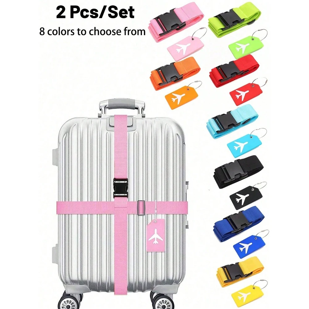 Luggage Strap Belt - Set Tali Pengikat Koper dengan Label