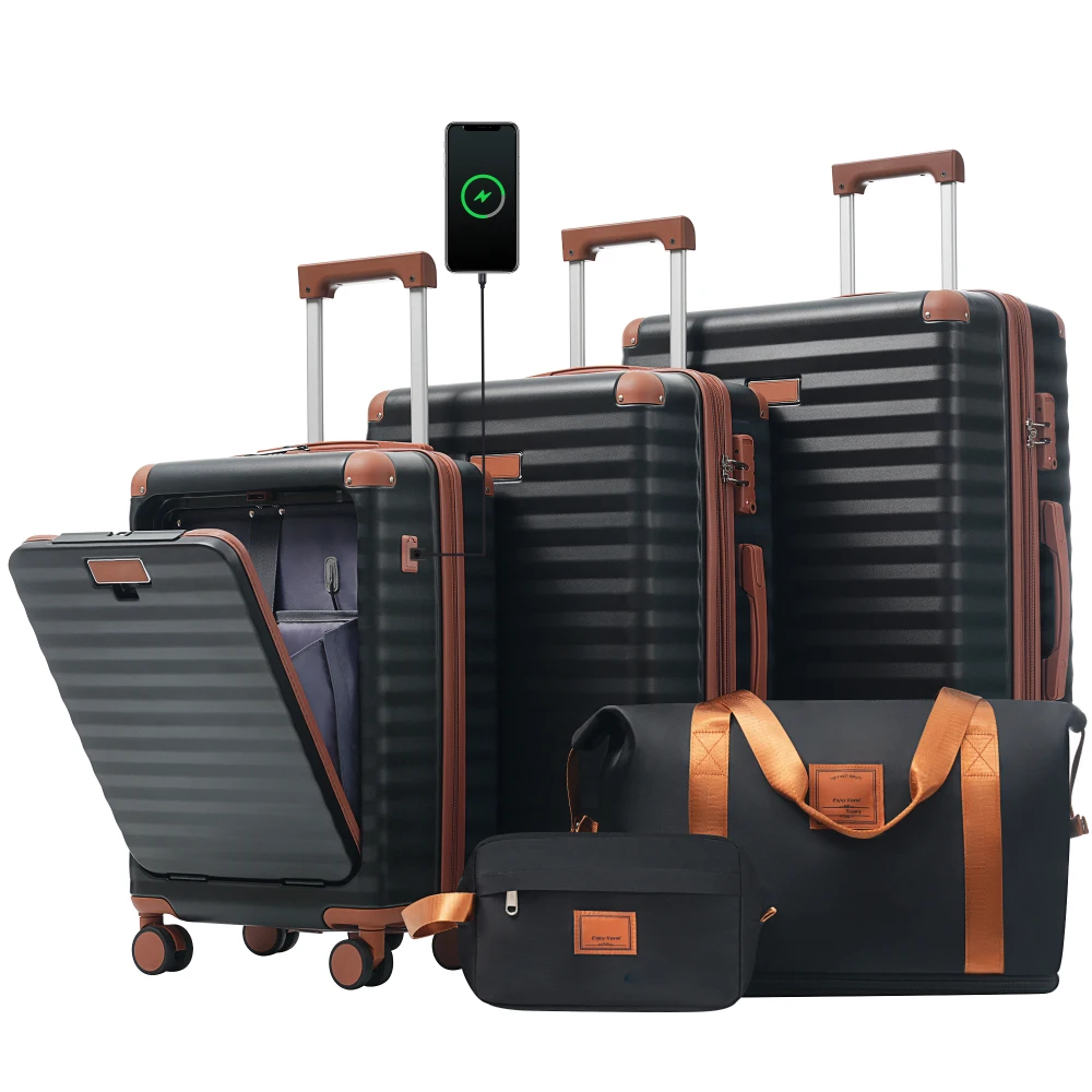 Toiletry Bag Tsa - Set Koper 5 Buah dengan Bukaan