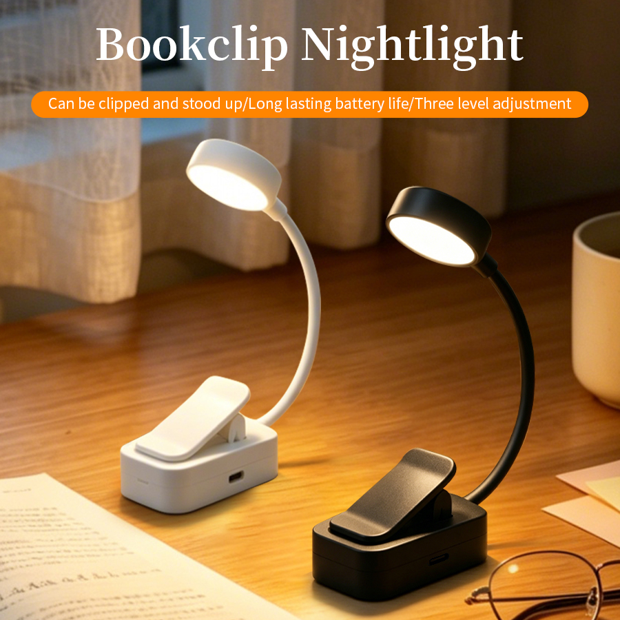 Book Light Flexible - Lampu Meja LED Isi Ulang, Lampu