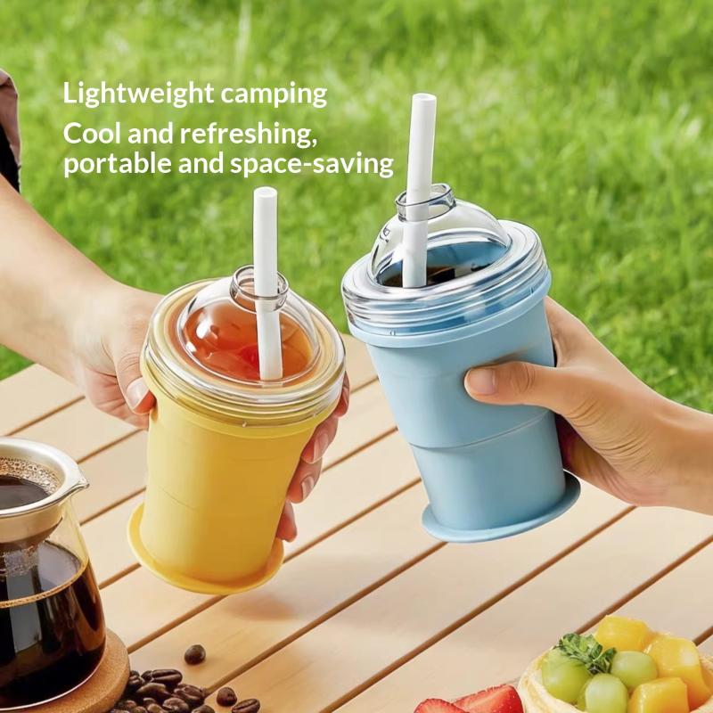 Travel Kitchen Accessories - Mug Perjalanan 2in1 Silikon Dapat Dilipat