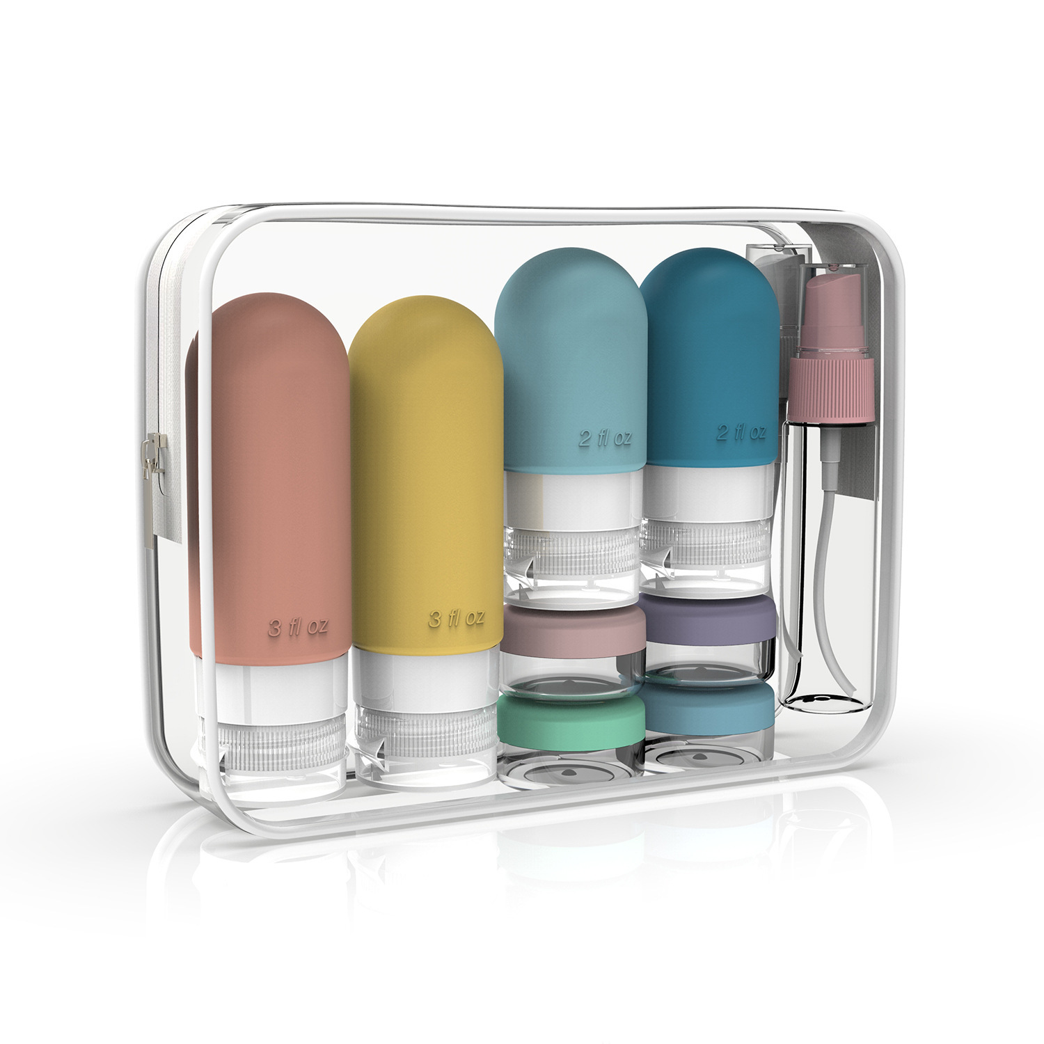 Toiletry Bag Tsa - Set botol perjalanan anti bocor 16