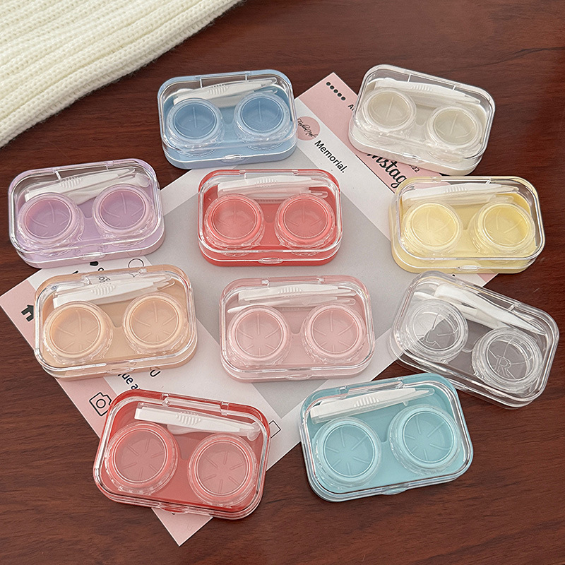 Travel Video Accessories - Kotak Lensa Kontak Mini Portabel Multi-Warna