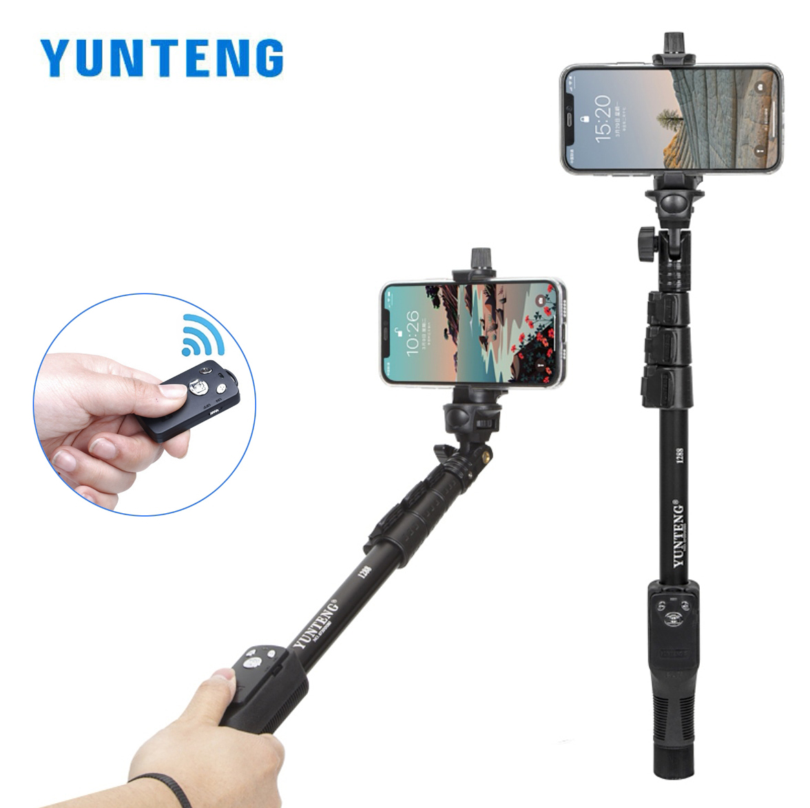 Travel Video Accessories - YUNTENG tongkat swafoto 1288, tongkat swafoto