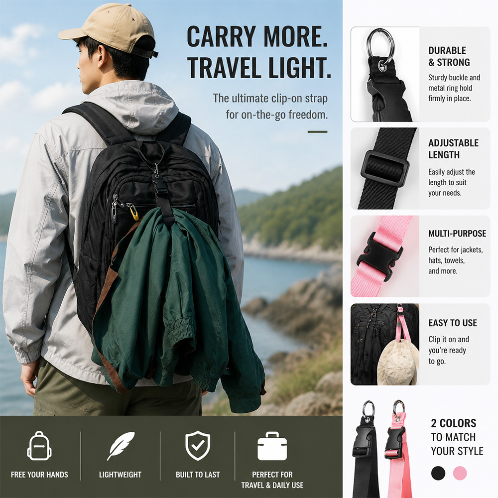 Travel Accessories Logo - Tali Bagasi Anti Maling Portabel Gesper