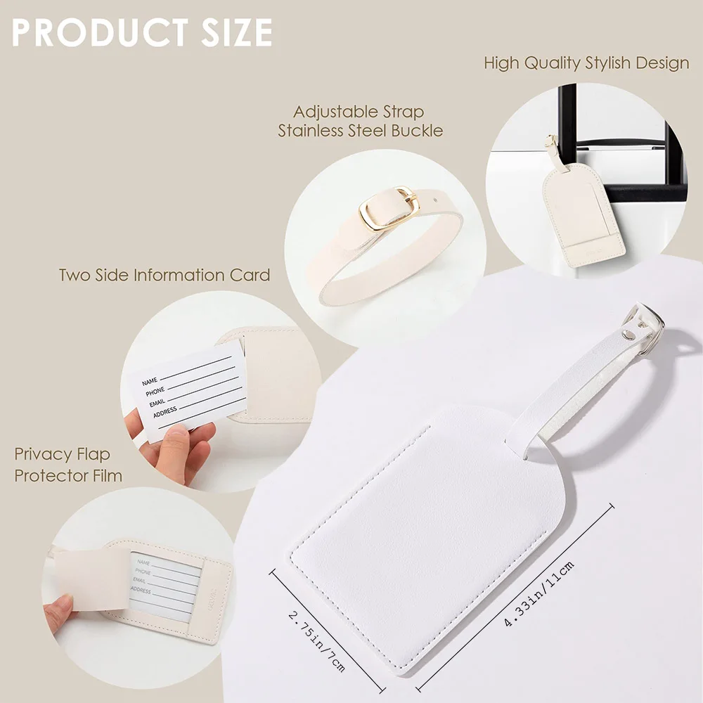 Tag bagasi kulit Pu nama kusto - Travel Accessories Gifts For Her ulasan dan harga
