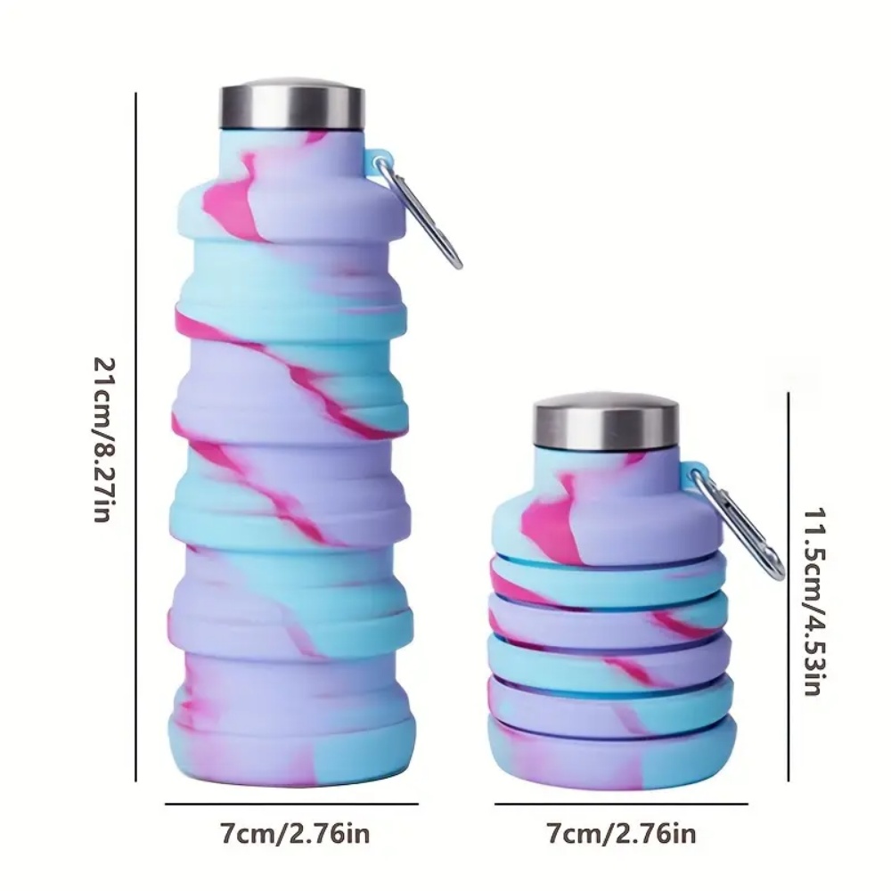 Botol Air Silikon Lipat 500Ml, - Water Bottle Collapsible ulasan dan harga