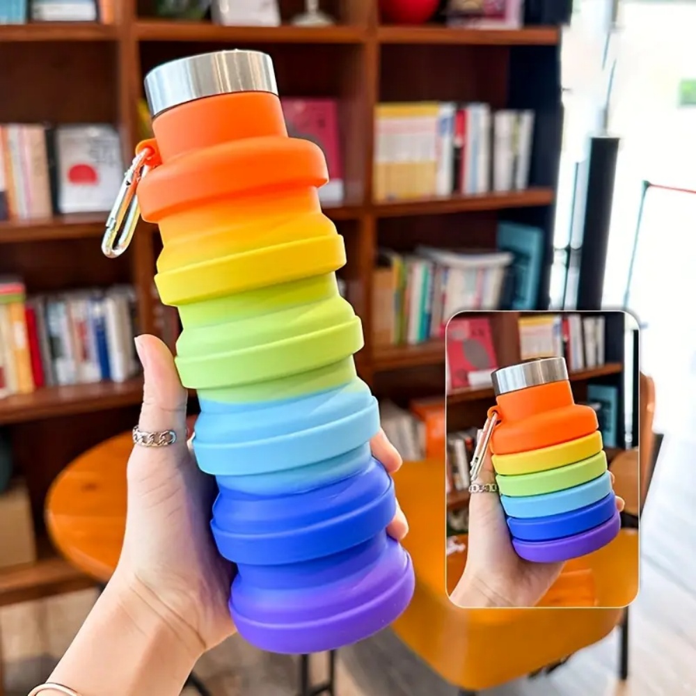 Botol Air Silikon Lipat 500Ml, - Water Bottle Collapsible ulasan dan harga