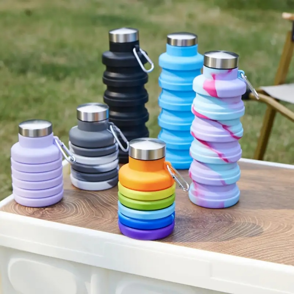 Botol Air Silikon Lipat 500Ml, - Water Bottle Collapsible ulasan dan harga