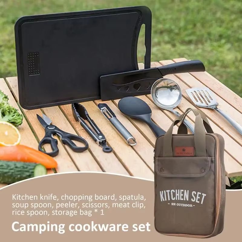 8 Buah Set Peralatan Masak Dap - Travel Kitchen Accessories ulasan dan harga
