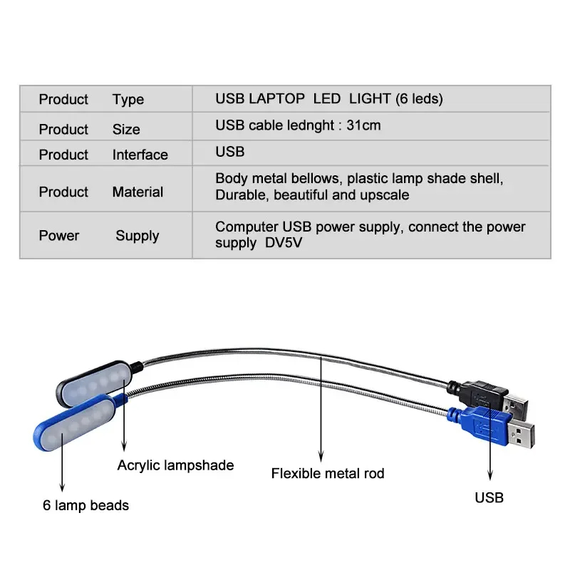 Lampu Baca LED Mini USB Portab - Book Light Flexible ulasan dan harga