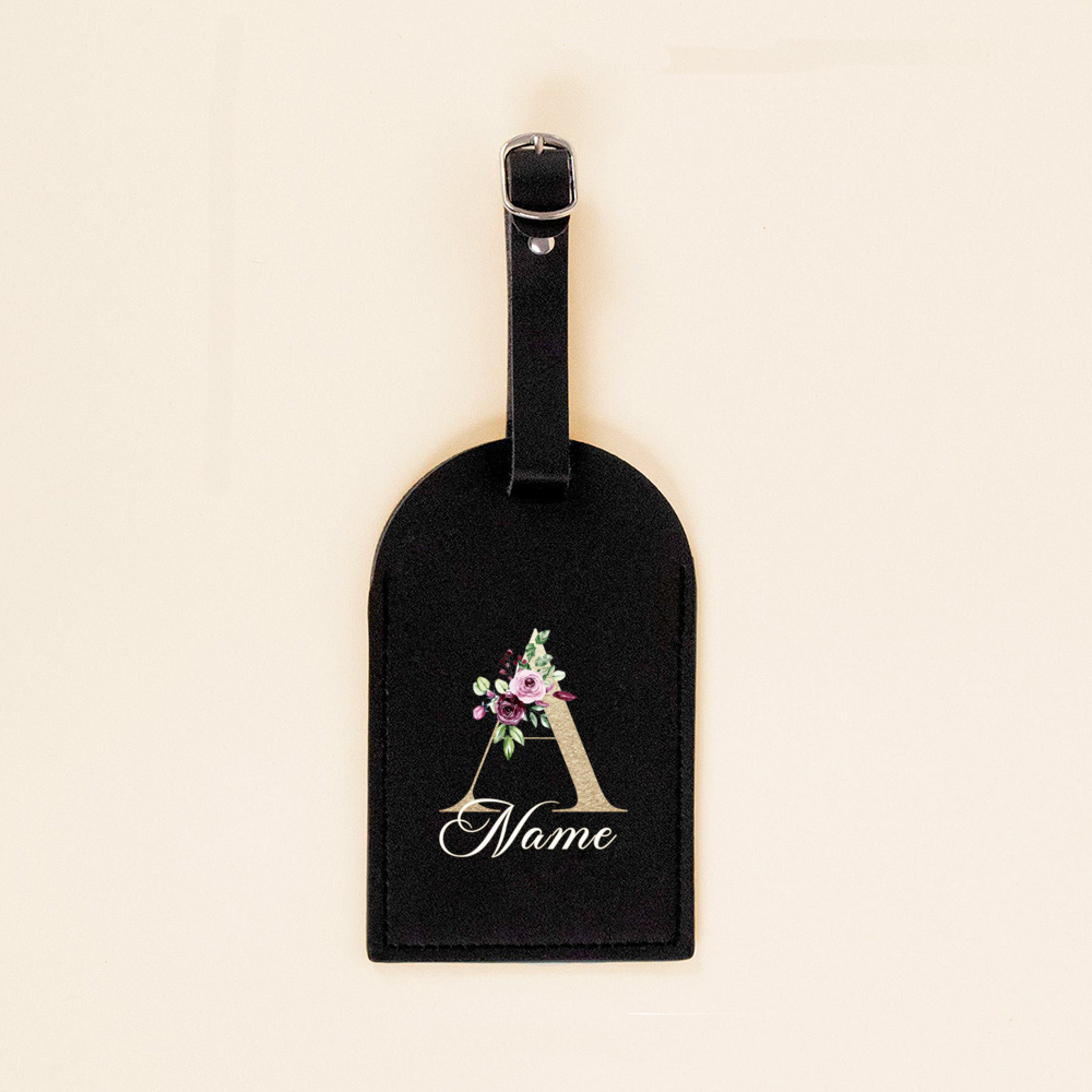 Tag bagasi PU Monogram pribadi - Travel Accessories Gifts For Her ulasan dan harga