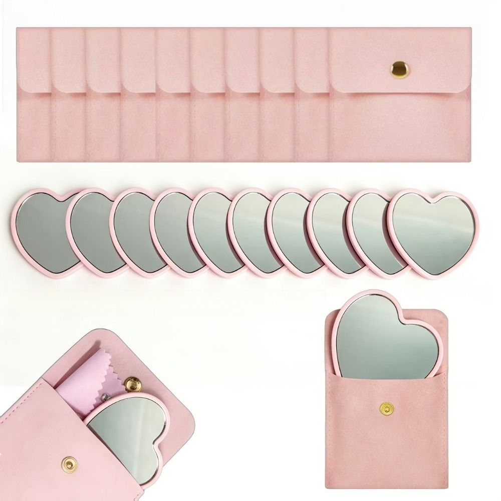 10/20/30 set Cermin Rias Kaca  - Travel Accessories Pink ulasan dan harga
