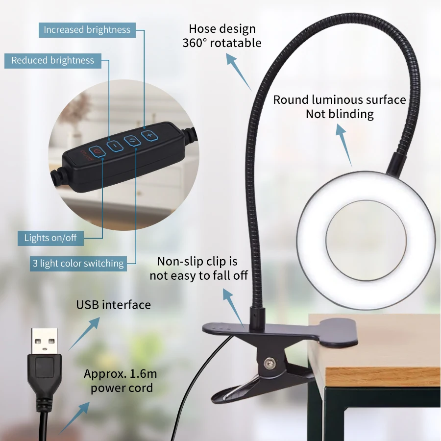 Lampu Meja Jepit 48 LED 360 °  - Book Light Flexible ulasan dan harga