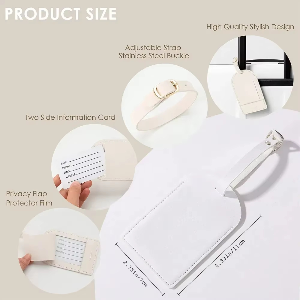 Tag Bagasi Kulit dengan Inisia - Travel Accessories Gifts For Her ulasan dan harga