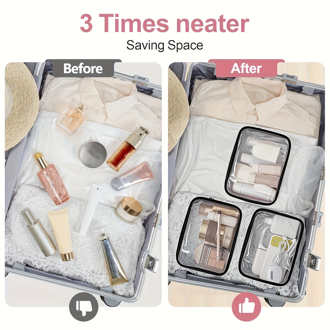 1 Buah Tas Rias Bening Transpa - Toiletry Bag Tsa ulasan dan harga