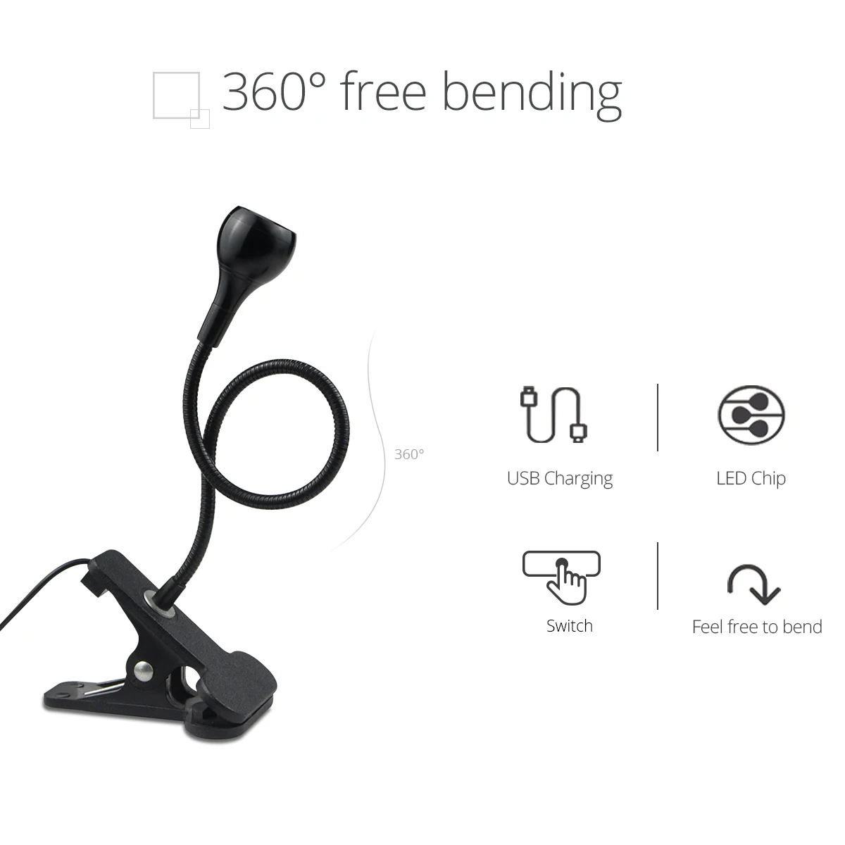 1-10 Buah Lampu Clip-On Lampu  - Book Light Flexible ulasan dan harga