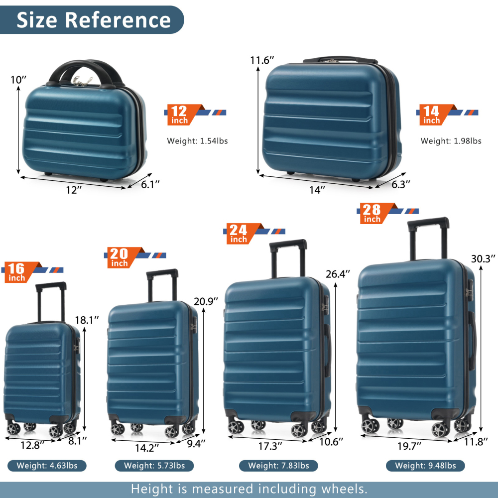 Set Koper 6-Piece ABS Hardshel - Luggage Wheel Replacement ulasan dan harga