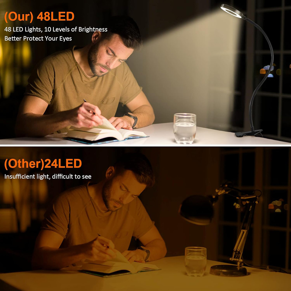 Lampu meja 48 LED 360 ° fleksi - Book Light Flexible ulasan dan harga