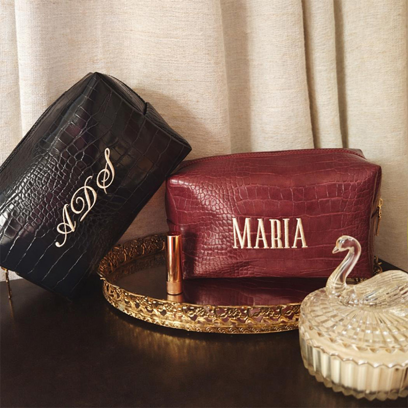 Tas Makeup Bordir Motif Buaya, - Travel Accessories Gifts For Her ulasan dan harga